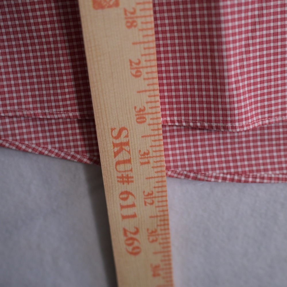 Jos. A. Bank Mens XL Traveler's Collection Red Gingham long sleeve shirt - Picture 7 of 8